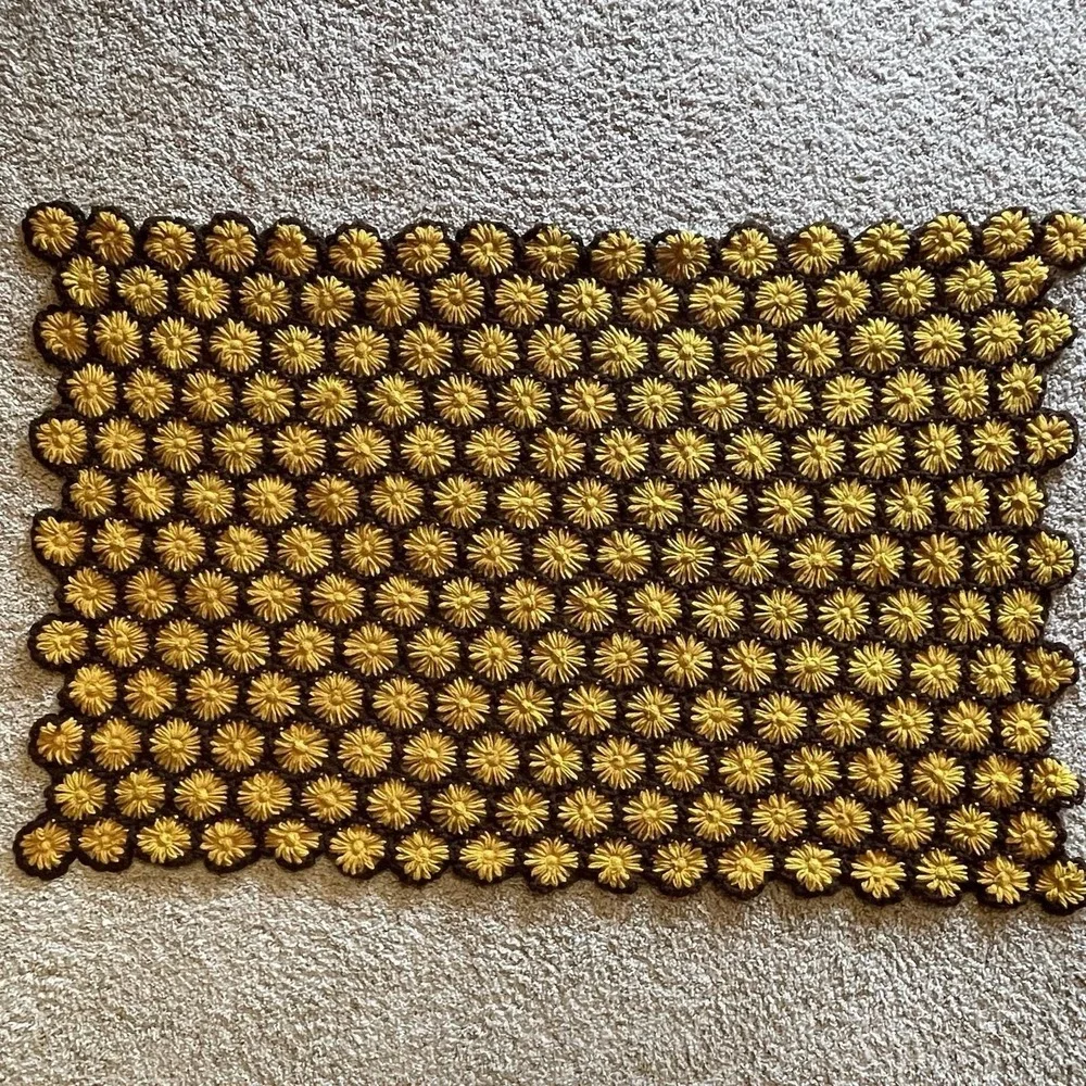 Vintage 70s Crochet Throw 56